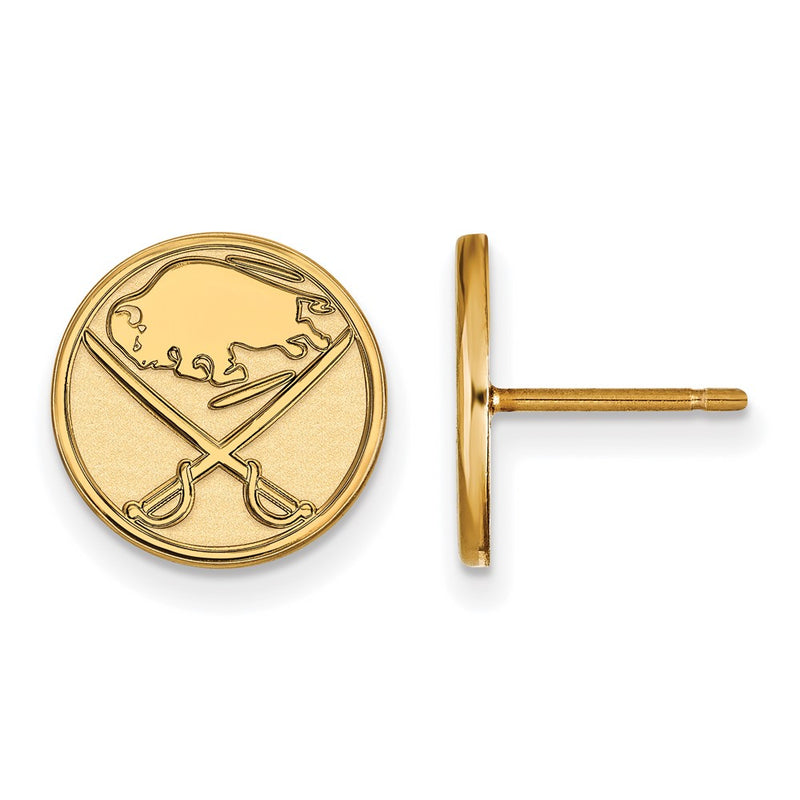 Gold Plated Sterling Silver Nhl Logoart Buffalo Sabres Small Post Earrings