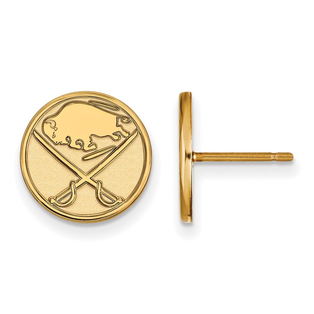 10K Yellow Gold Nhl Logoart Buffalo Sabres Small Post Earrings