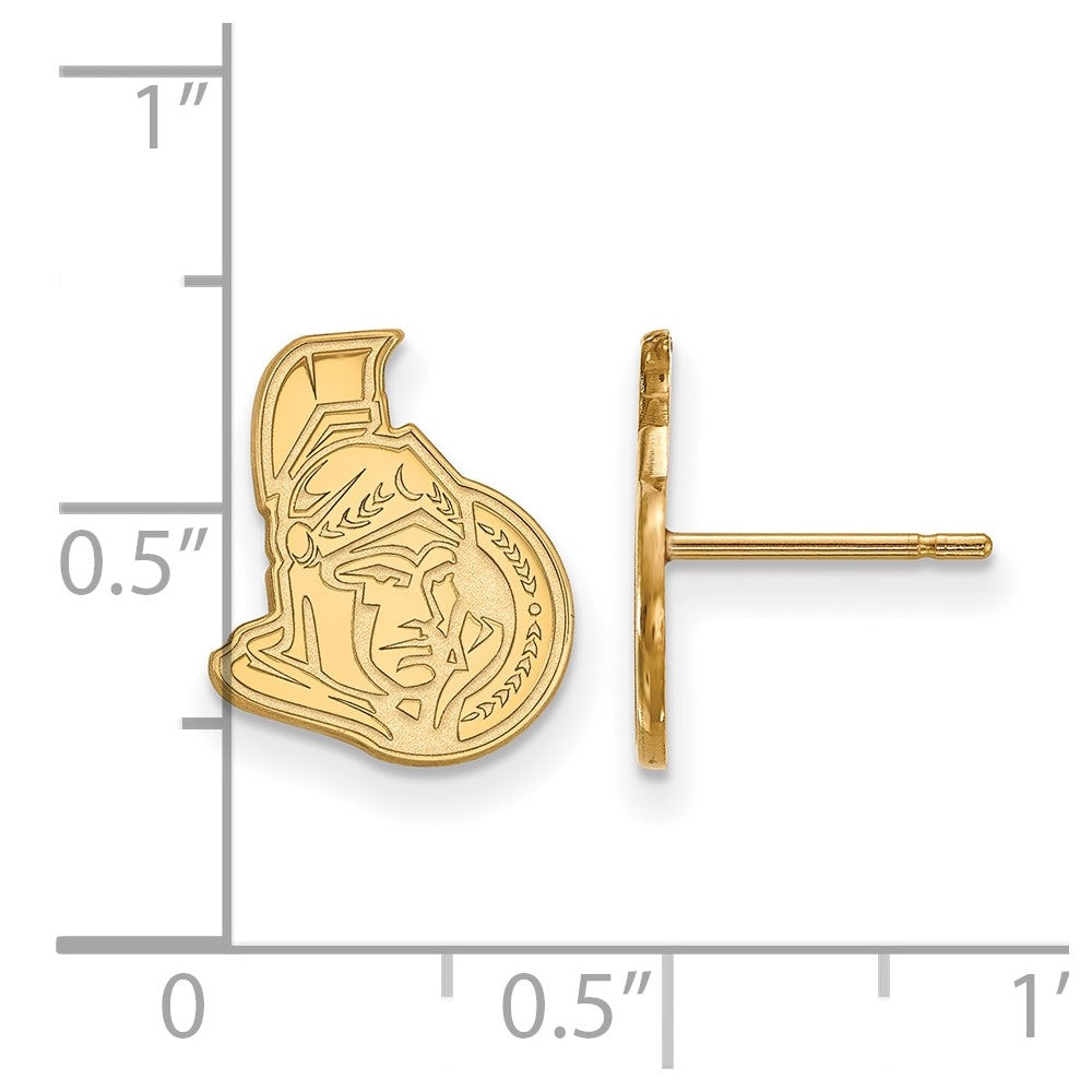 14K Yellow Gold Nhl Logoart Ottawa Senators Small Post Earrings