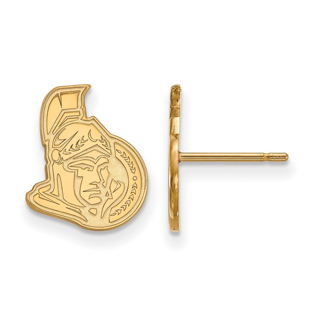 10K Yellow Gold Nhl Logoart Ottawa Senators Small Post Earrings