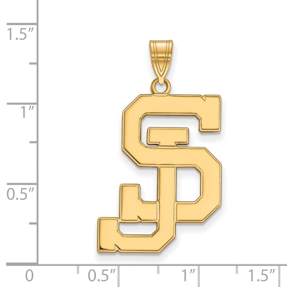14K Yellow Gold Logoart San Jose State University S J Extra Large Pendant