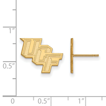 Gold Plated Sterling Silver Logoart University Of Central Florida U C F Small Post Earrings