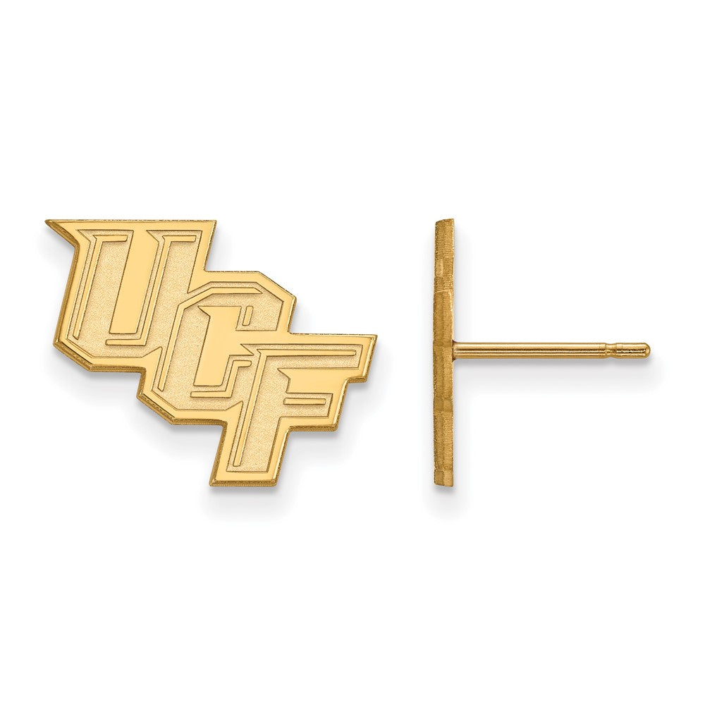 14K Yellow Gold Logoart University Of Central Florida U C F Small Post Earrings