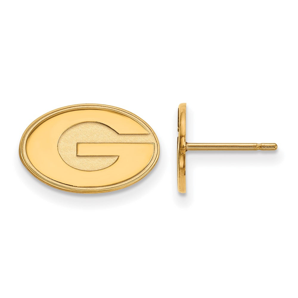Gold Plated Sterling Silver Logoart University Of Georgia Letter G Extra Small Post Earrings