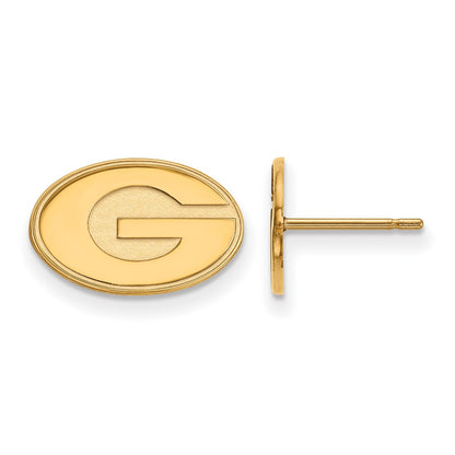Gold Plated Sterling Silver Logoart University Of Georgia Letter G Extra Small Post Earrings