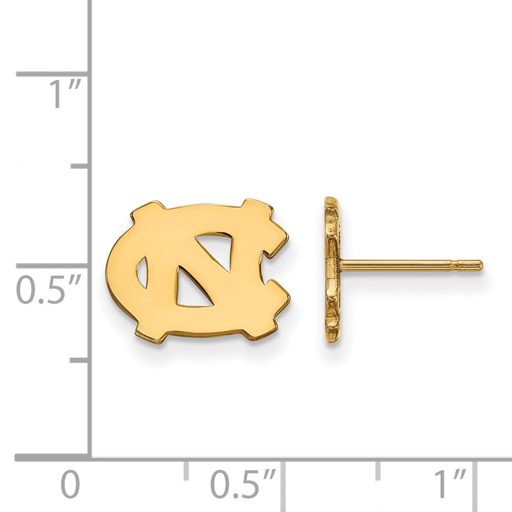 14K Yellow Gold Logoart University Of North Carolina N C Extra Small Post Earrings