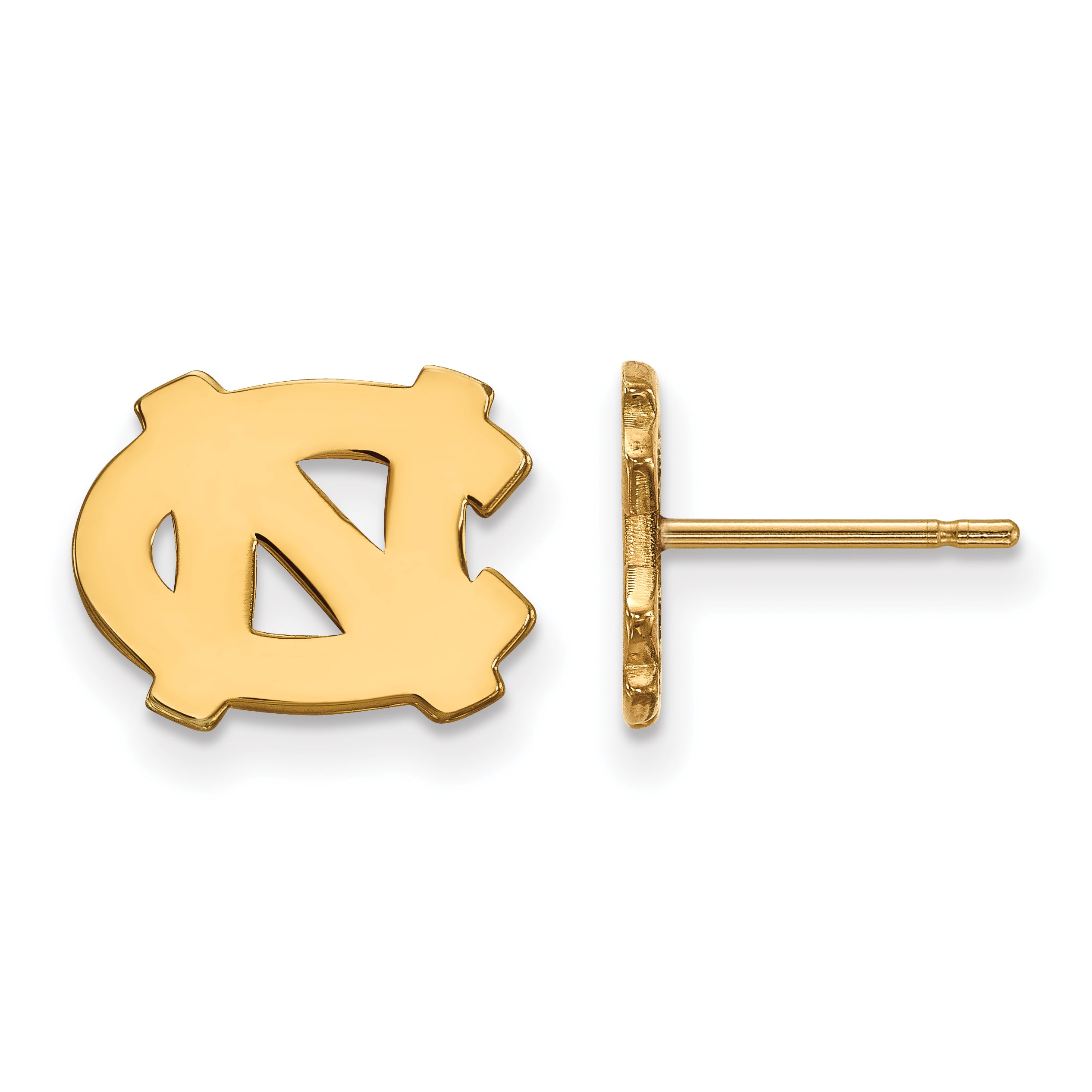10K Yellow Gold Logoart University Of North Carolina N C Extra Small Post Earrings