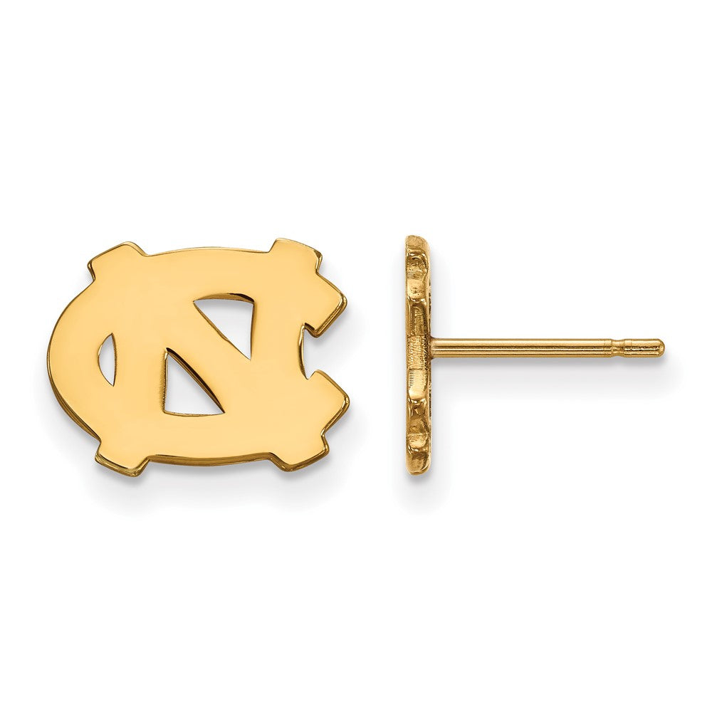 Gold Plated Sterling Silver Logoart University Of North Carolina N C Extra Small Post Earrings