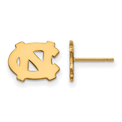 Gold Plated Sterling Silver Logoart University Of North Carolina N C Extra Small Post Earrings
