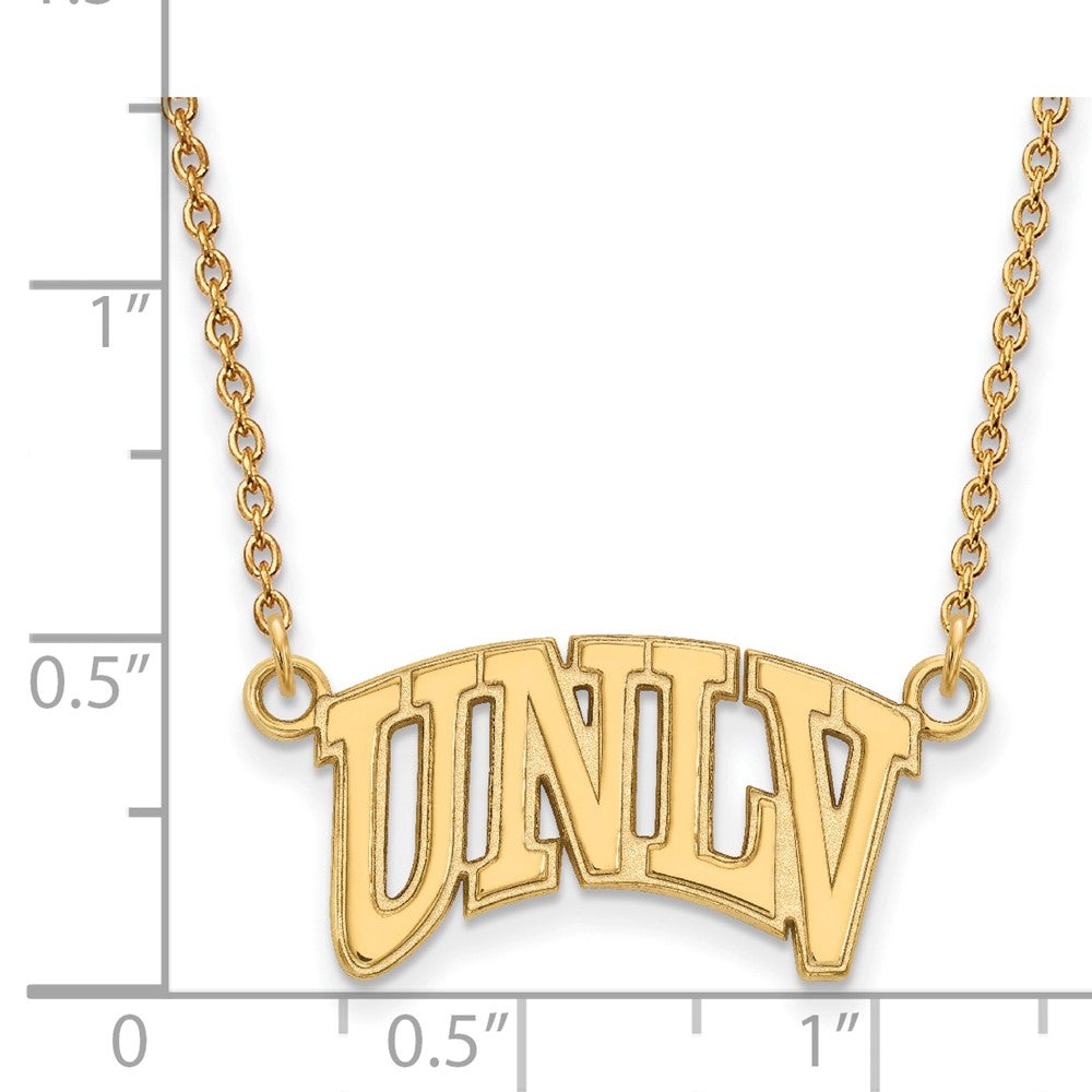 Gold Plated Sterling Silver Logoart University Of Nevada Las Vegas U N L V Small Pendant 18 Inch Necklace