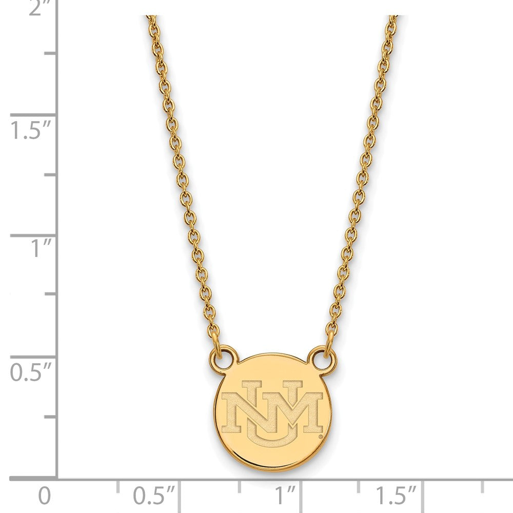 Gold Plated Sterling Silver Logoart University Of New Mexico Small Pendant 18 Inch Necklace