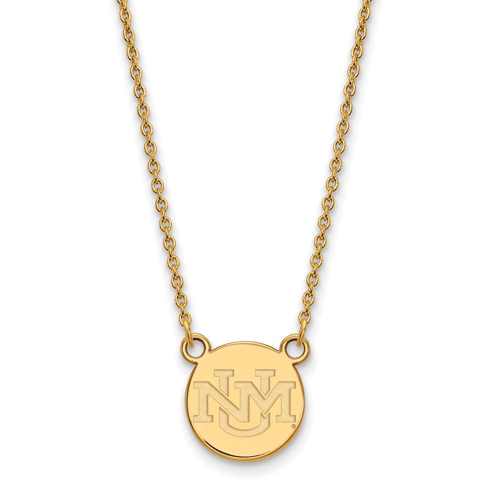 Gold Plated Sterling Silver Logoart University Of New Mexico Small Pendant 18 Inch Necklace
