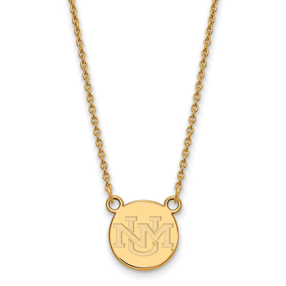 Gold Plated Sterling Silver Logoart University Of New Mexico Small Pendant 18 Inch Necklace