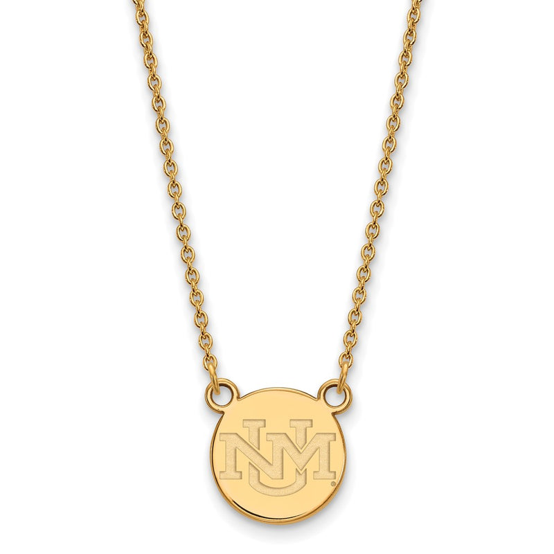 Gold Plated Sterling Silver Logoart University Of New Mexico Small Pendant 18 Inch Necklace