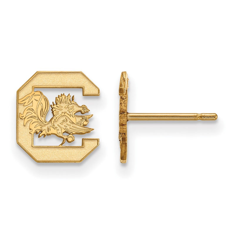 14K Yellow Gold Logoart University Of South Carolina Extra Small Post Earrings
