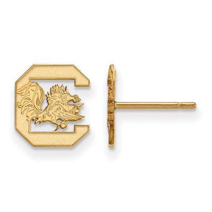 10K Yellow Gold Logoart University Of South Carolina Extra Small Post Earrings