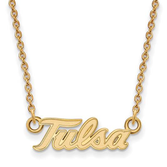 10K Yellow Gold Logoart University Of Tulsa T U Small Pendant 18 Inch Necklace