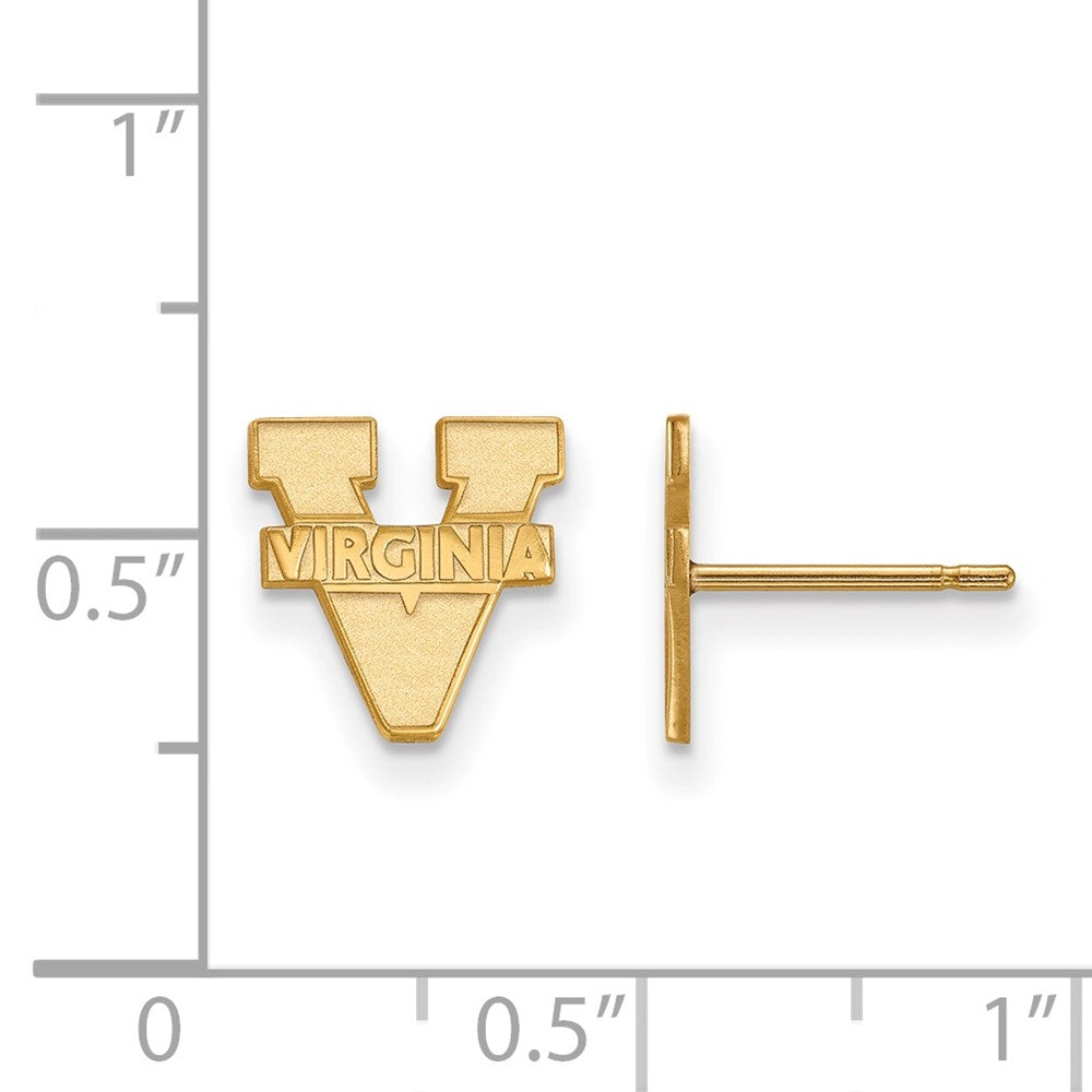 14K Yellow Gold Logoart University Of Virginia Extra Small Post Earrings