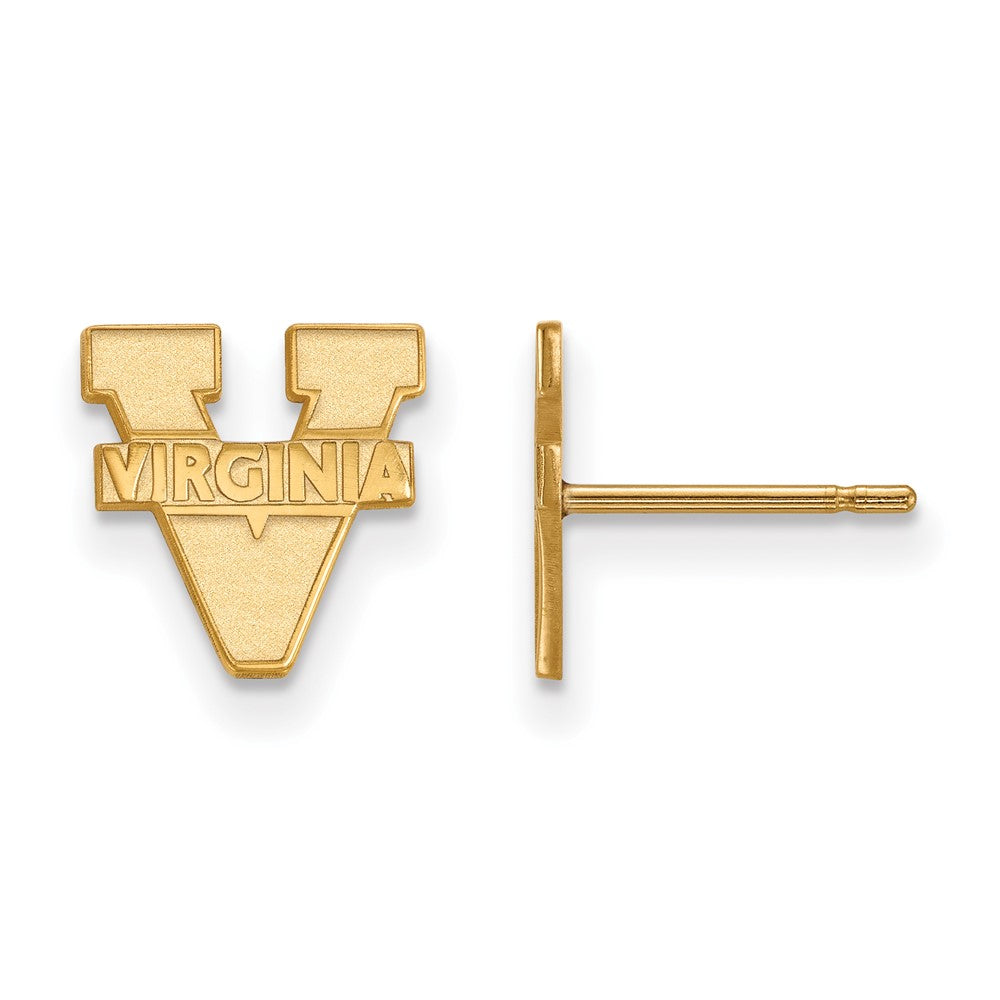 Gold Plated Sterling Silver Logoart University Of Virginia Extra Small Post Earrings