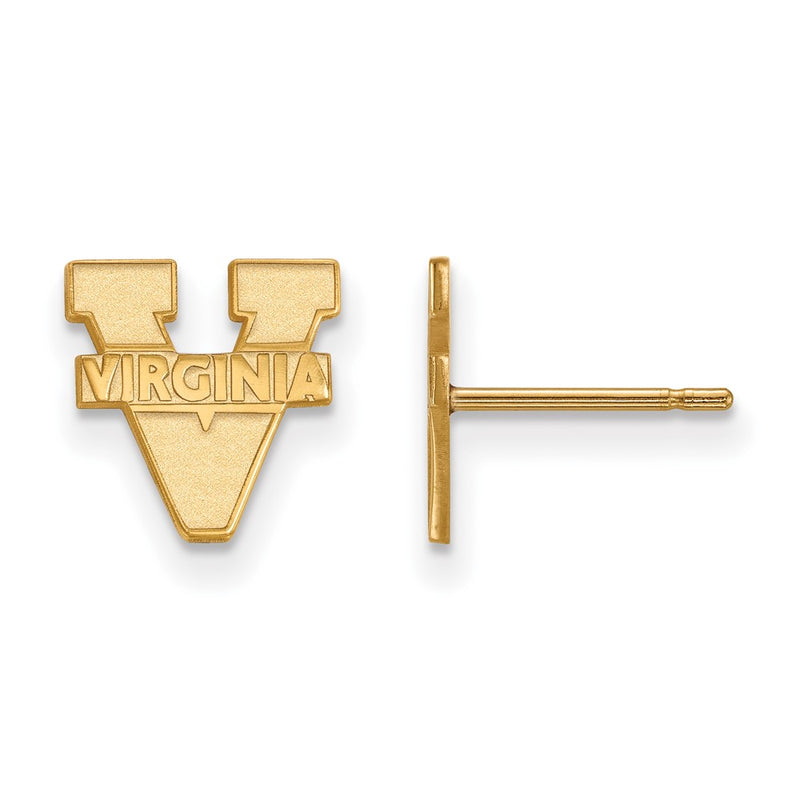 Gold Plated Sterling Silver Logoart University Of Virginia Extra Small Post Earrings