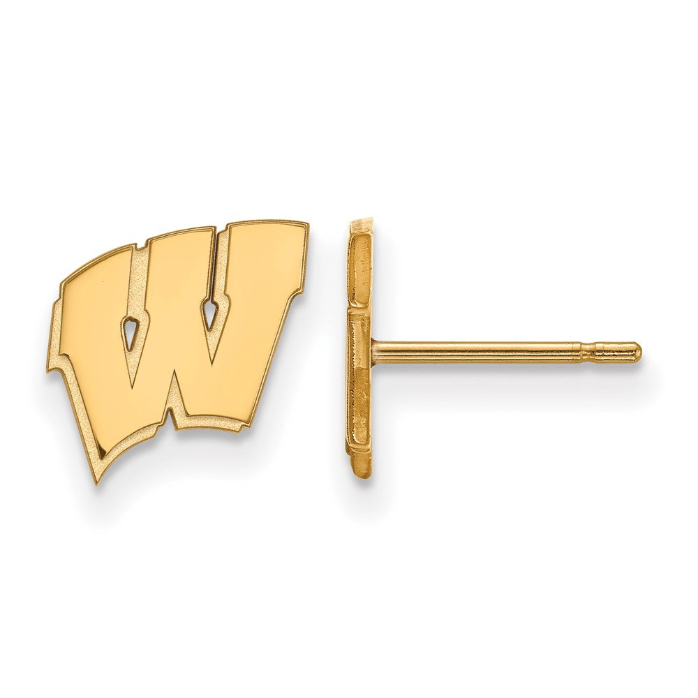 10K Yellow Gold Logoart University Of Wisconsin Letter W Extra Small Post Earrings