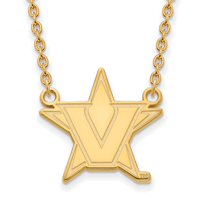 10K Yellow Gold 10Ky Logoart Vanderbilt University Large Pendant Necklace