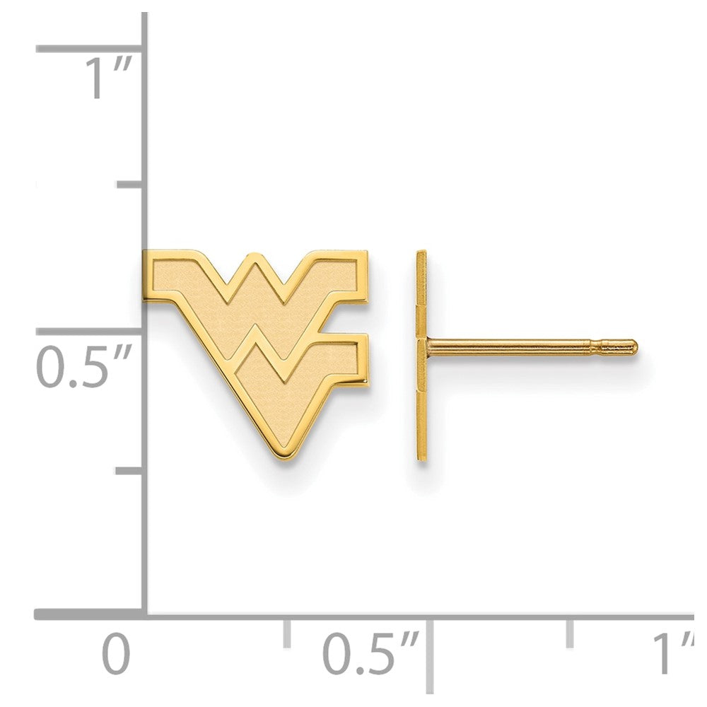 Gold Plated Sterling Silver Logoart West Virginia University W V Extra Small Post Earrings