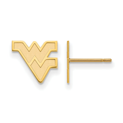 14K Yellow Gold Logoart West Virginia University W V Extra Small Post Earrings