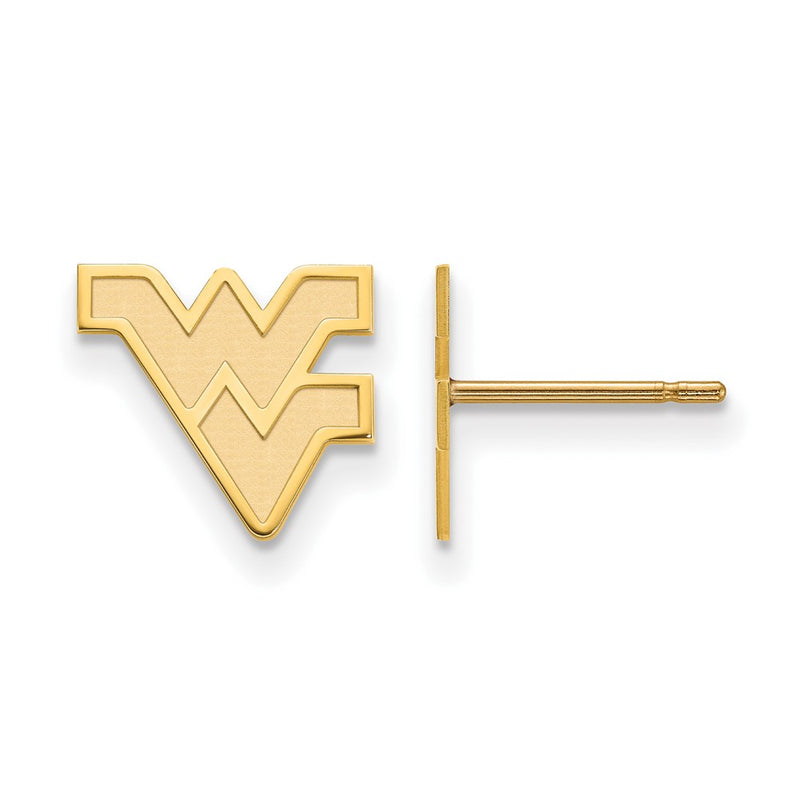 10K Yellow Gold Logoart West Virginia University W V Extra Small Post Earrings