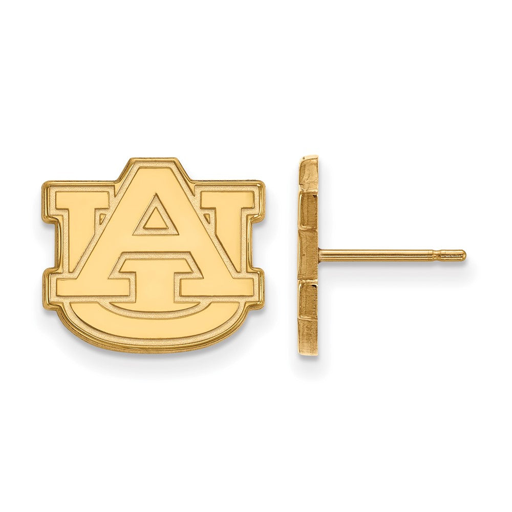 10K Yellow Gold Logoart Auburn University A U Small Post Earrings