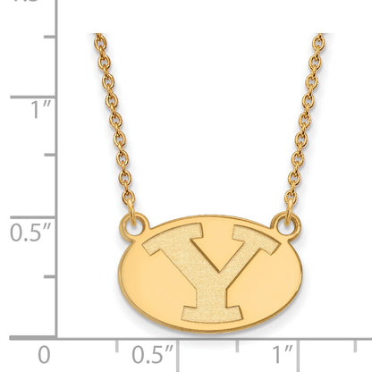 10K Yellow Gold Logoart Brigham Young University Letter Y Small Pendant 18 Inch Necklace