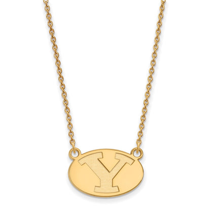 14K Yellow Gold Logoart Brigham Young University Letter Y Small Pendant 18 Inch Necklace