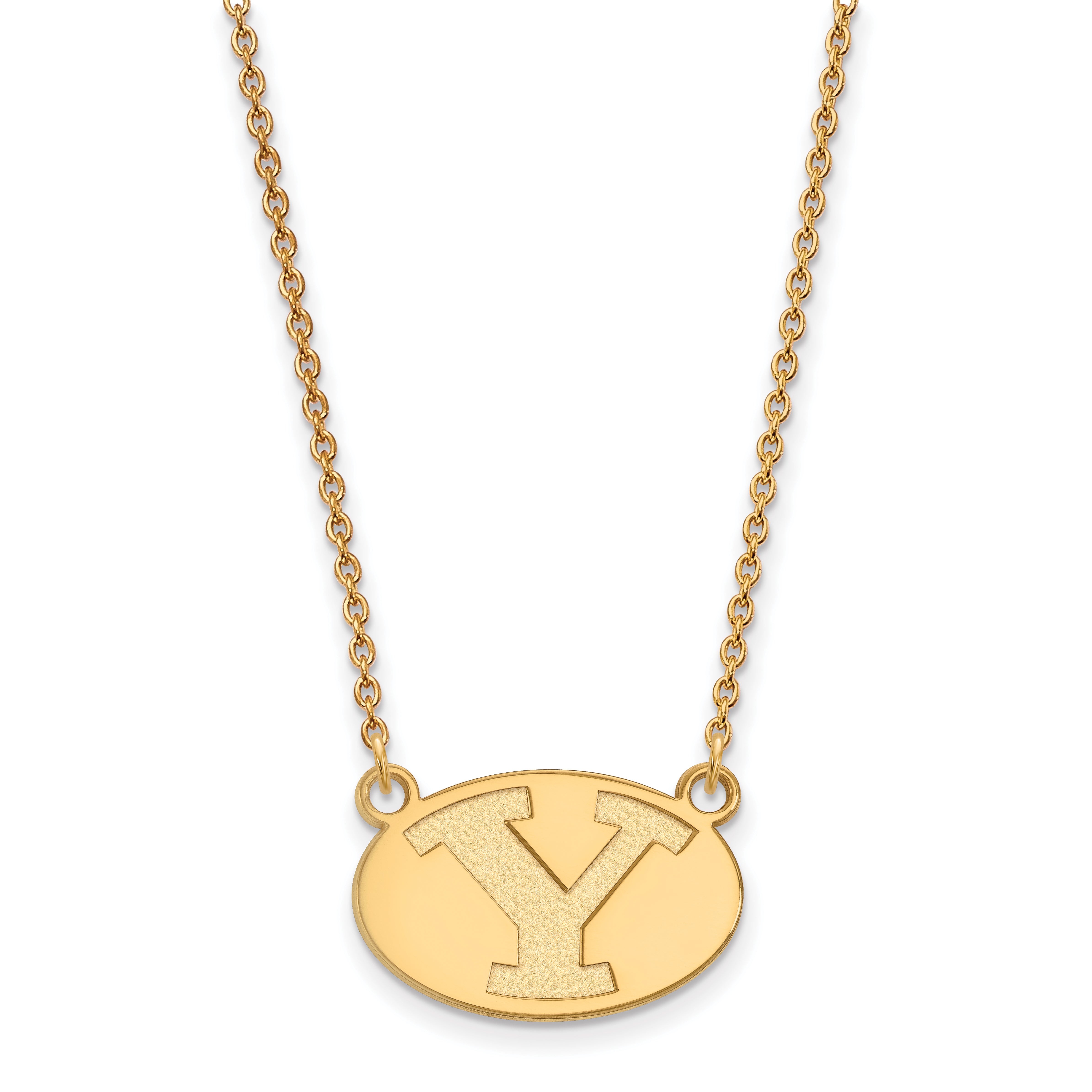 10K Yellow Gold Logoart Brigham Young University Letter Y Small Pendant 18 Inch Necklace