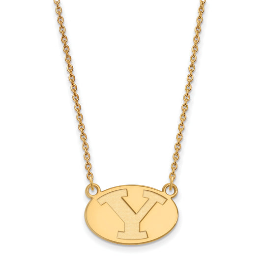 10K Yellow Gold Logoart Brigham Young University Letter Y Small Pendant 18 Inch Necklace