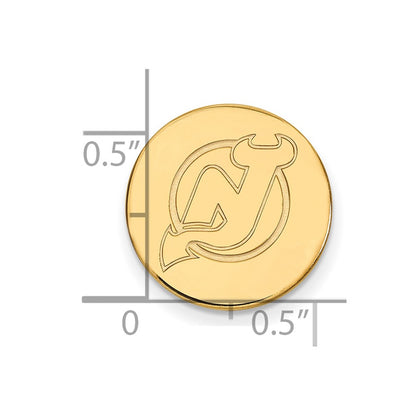 14K Yellow Gold Gold NHL LogoArt New Jersey Devils Lapel Pin