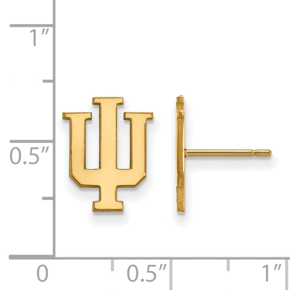 14K Yellow Gold Logoart Indiana University I U Small Post Earrings