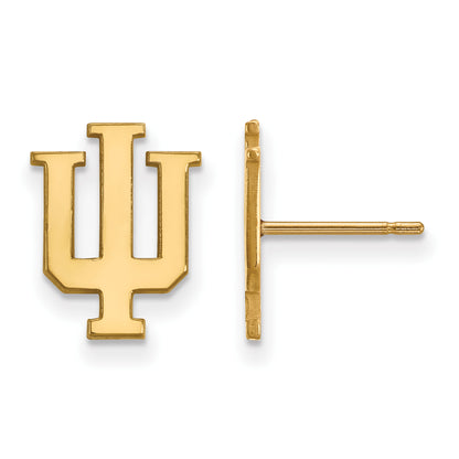 14K Yellow Gold Logoart Indiana University I U Small Post Earrings