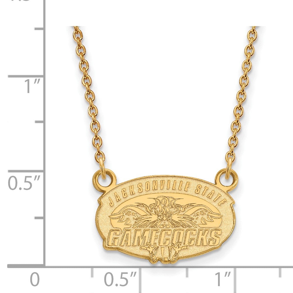 10K Yellow Gold Logoart Jacksonville State University Small Pendant 18 Inch Necklace
