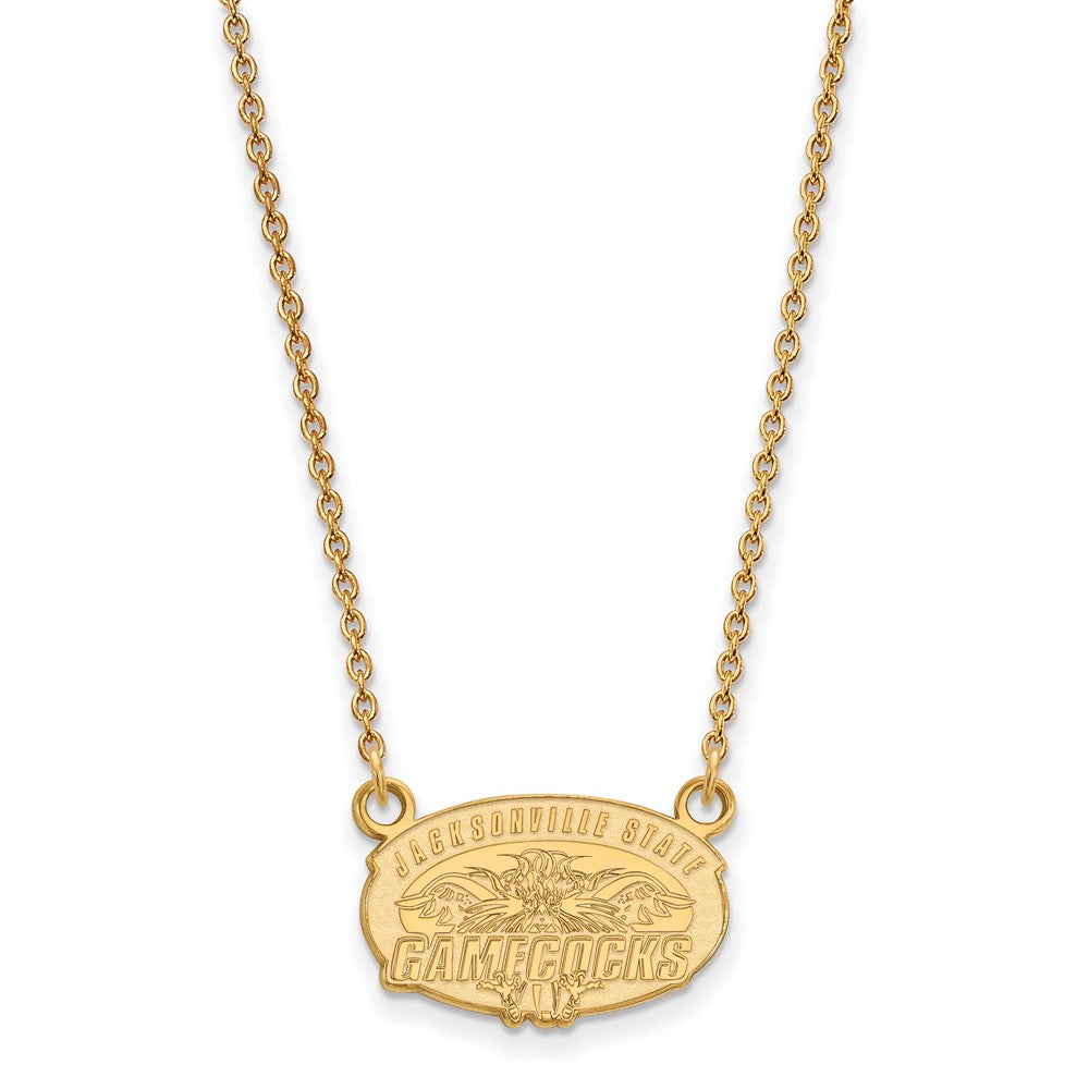 10K Yellow Gold Logoart Jacksonville State University Small Pendant 18 Inch Necklace