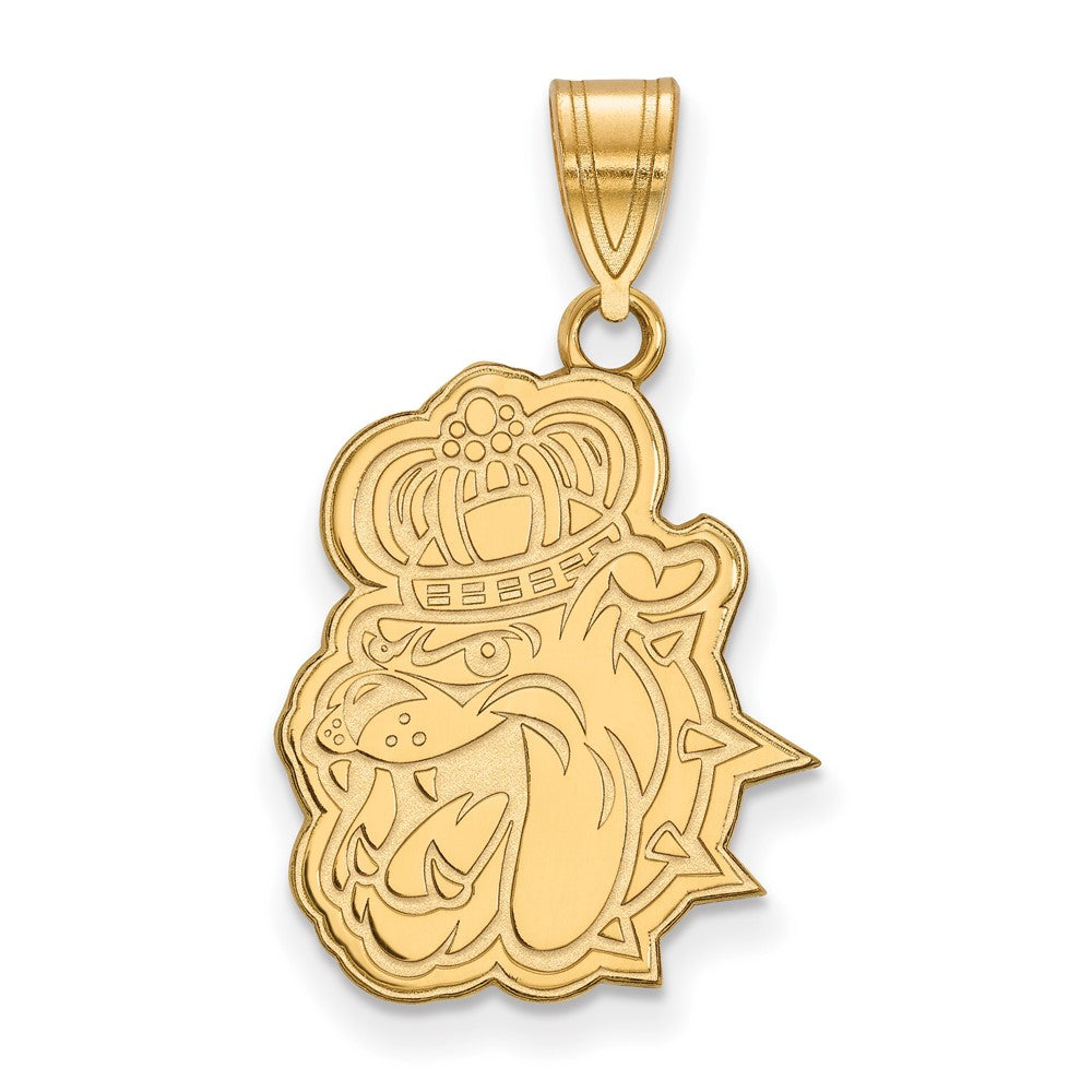 Gold Plated Sterling Silver Logoart James Madison University Duke Dog Large Pendant