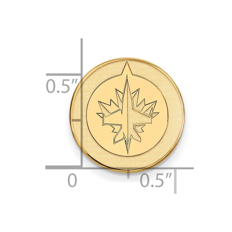 14K Yellow Gold Gold NHL LogoArt Winnipeg Jets Lapel Pin