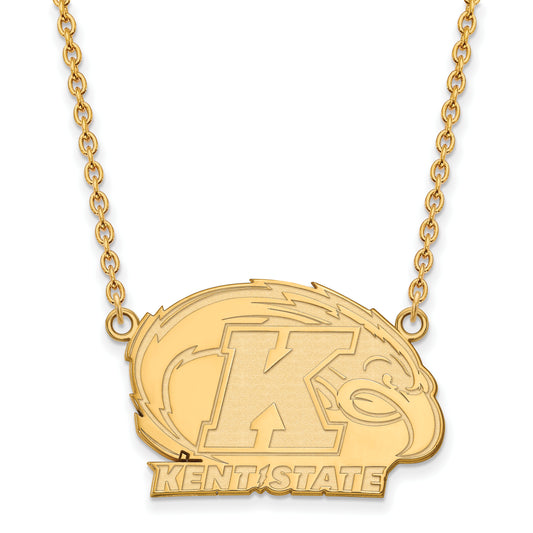 10K Yellow Gold Logoart Kent State University Large Pendant 18 Inch Necklace