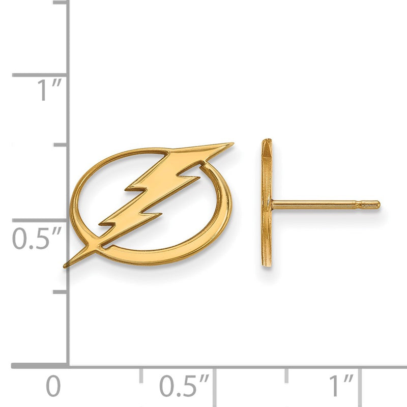 14K Yellow Gold Nhl Logoart Tampa Bay Lightning Small Post Earrings