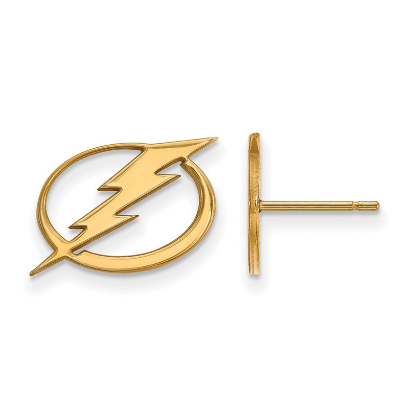 10K Yellow Gold Nhl Logoart Tampa Bay Lightning Small Post Earrings