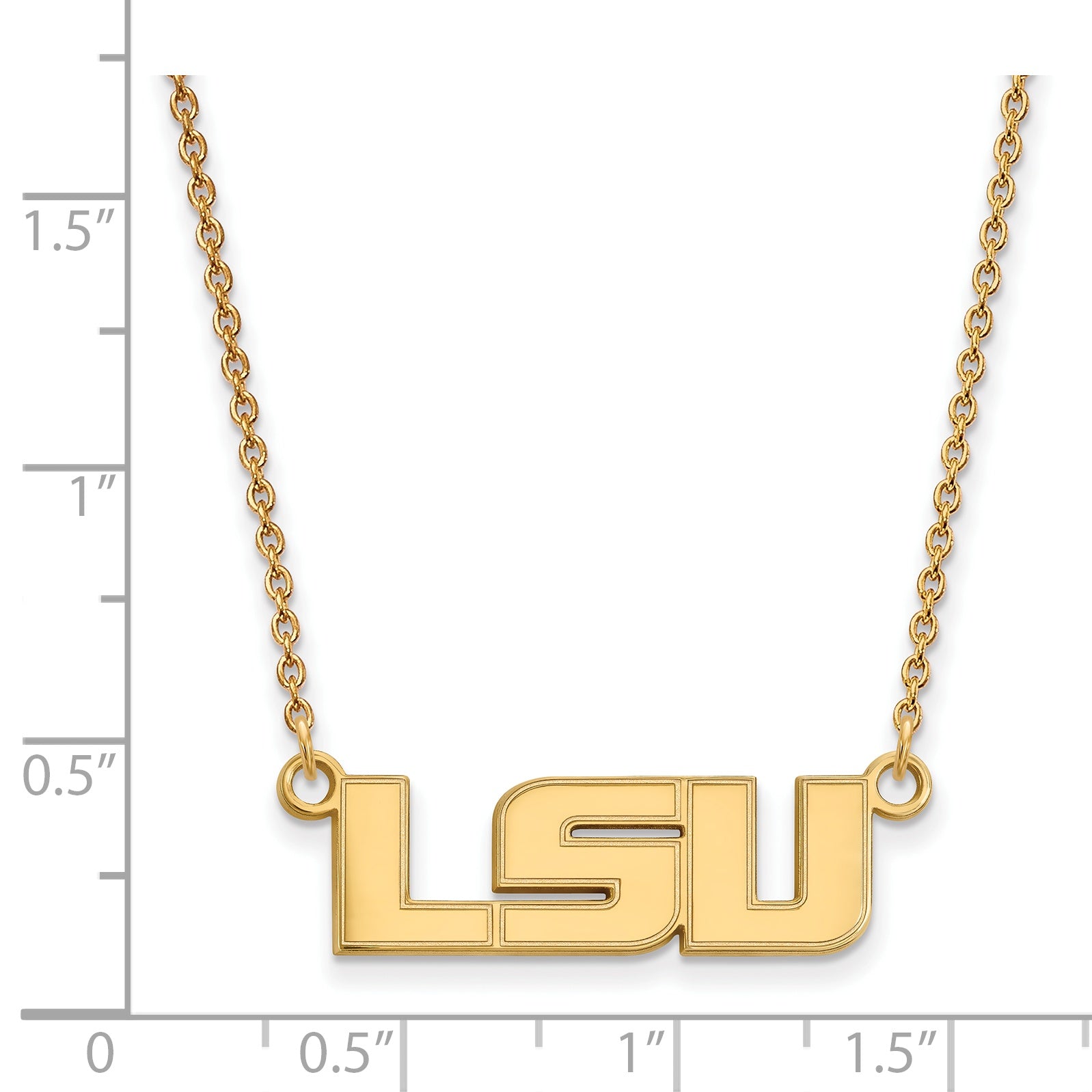10K Yellow Gold Logoart Louisiana State University L S U Small Pendant 18 Inch Necklace