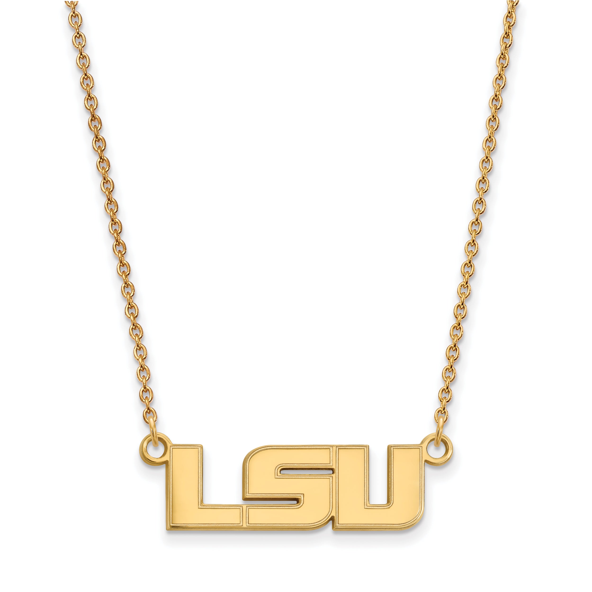10K Yellow Gold Logoart Louisiana State University L S U Small Pendant 18 Inch Necklace