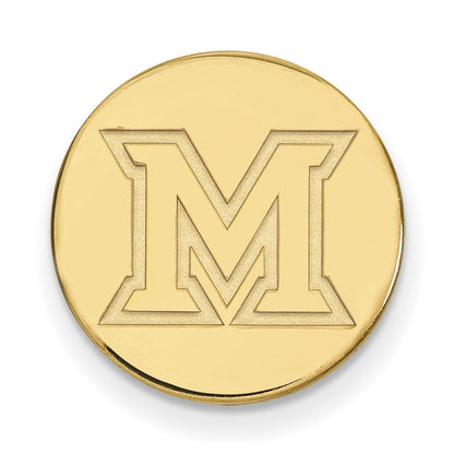 14K Yellow Gold Gold LogoArt Miami University Ohio Letter M Lapel Pin