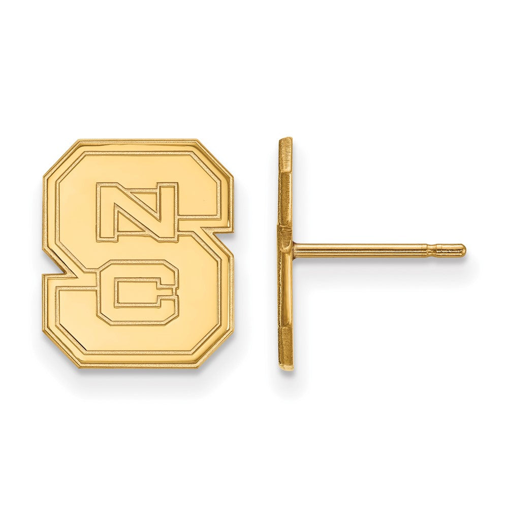 10K Yellow Gold Logoart North Carolina State University N C S Small Post Earrings