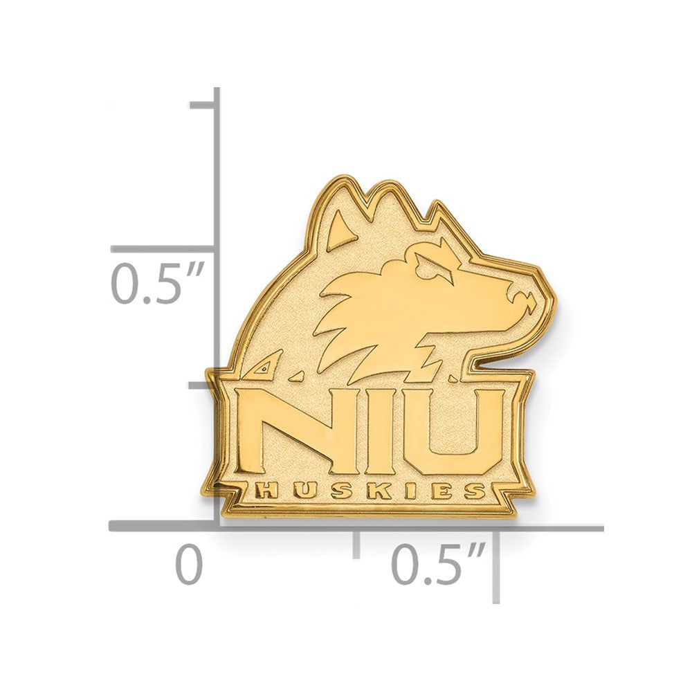 14K Yellow Gold Gold LogoArt Northern Illinois University N-I-U Huskies Lapel Pin