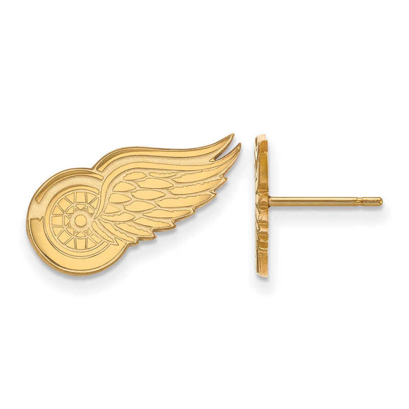 10K Yellow Gold Nhl Logoart Detroit Red Wings Small Post Earrings